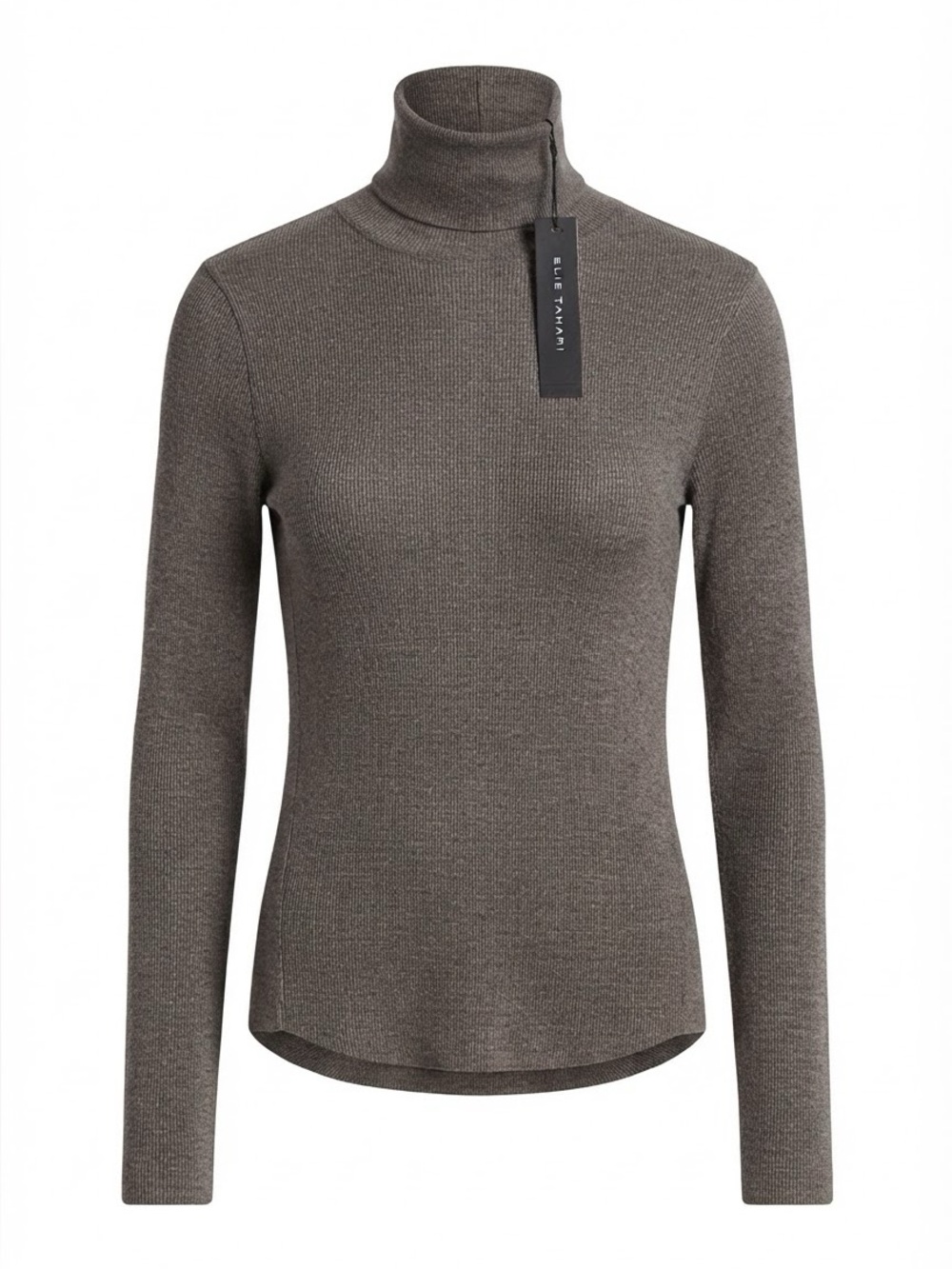 New w/Tags Elie Tahari Taupe Ribbed Turtleneck Sweater